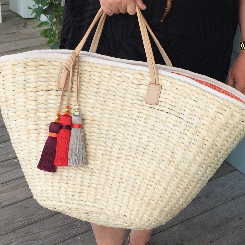 India Hicks Riviera Straw basket tote! - Picture 3 of 14